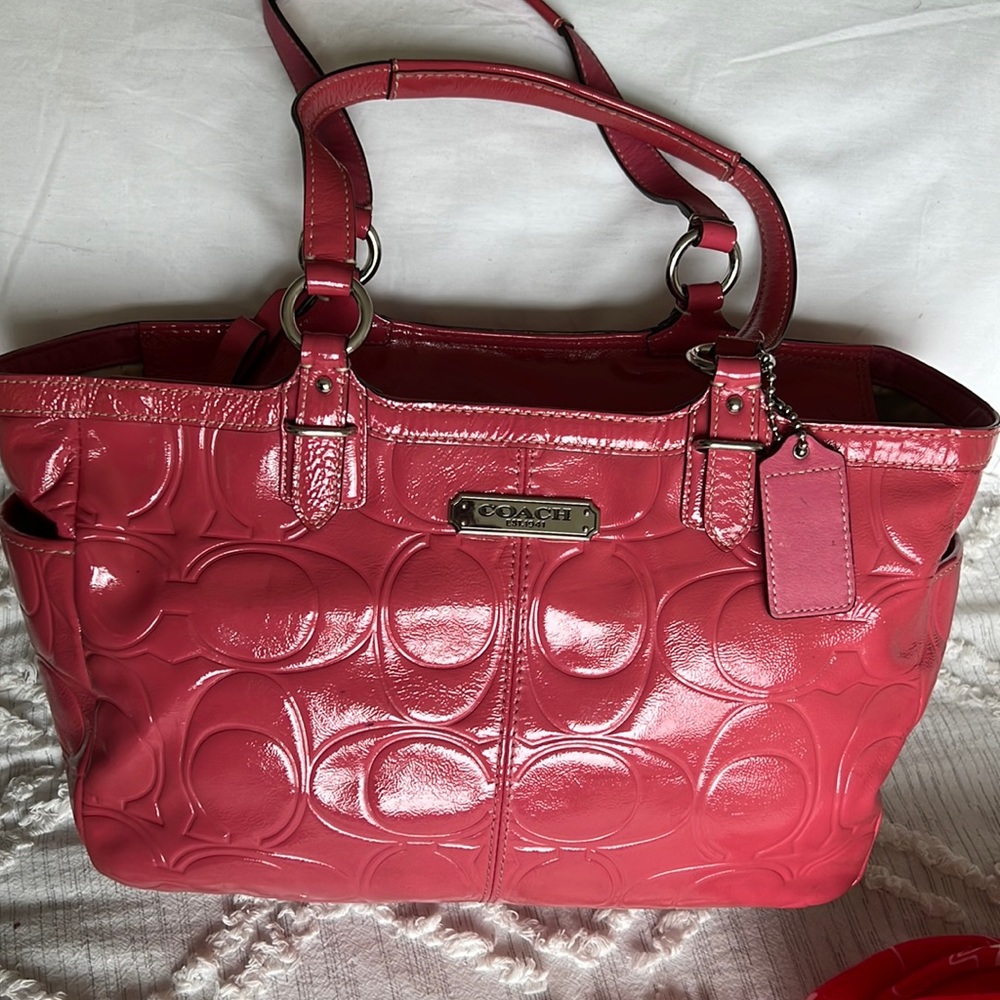 Coach bag outside bag is clean in good condition but inside have stains